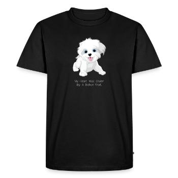 Cadeau cool pour animal de compagnie Bichon Frisé - T-shirt Premium bio Homme - noir - Devant - Nico (187cm)