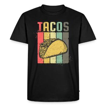 Taco, Tacos, Vintage, cadeau - T-shirt Premium bio Homme - noir - Devant - Nico (187cm)