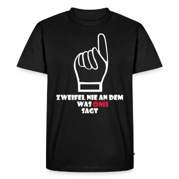 Ne doute jamais de ce que dit Grand-mère - T-shirt Premium bio Homme - noir - Devant - Nico (187cm)