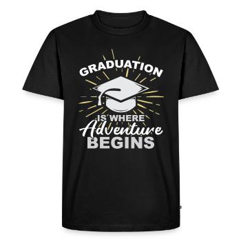 Remise des diplômes cadeau sympa - T-shirt Premium bio Homme - noir - Devant - Nico (187cm)
