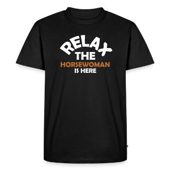Cheval fille cheval femme cheval idée cadeau - T-shirt Premium bio Homme - noir - Devant - Nico (187cm)
