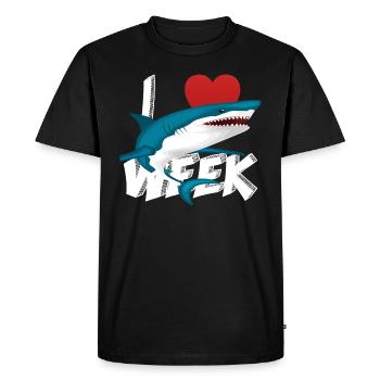 J'aime la semaine de requin idée mignonne de cadeau de nouveauté pour des requins amoureux Shark graphique - T-shirt Premium bio Homme - noir - Devant - Nico (187cm)