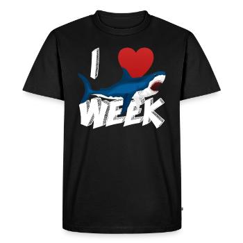 I Love The Week Of Sharks Cute Novelty Gift Idea For Shark Lovers Graphic Shark Attack - Men's Premium Organic T-Shirt - black - Front - Nico (187cm)