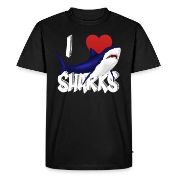 I Love Sharks Cute Novelty Week of the Shark Gift Idea For Shark Lovers Epic Graphic Shark - Men's Premium Organic T-Shirt - black - Front - Nico (187cm)