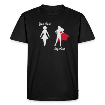 Votre tante Mon tante Super-héros cadeau FR - T-shirt Premium bio Homme - noir - Devant - Nico (187cm)