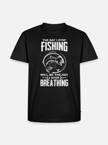 Fischen Atmung cooles Geschenk - Männer Premium Bio T-Shirt - Schwarz