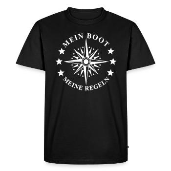 Captain - my boat my rules - Men's Premium Organic T-Shirt - black - Front - Nico (187cm)