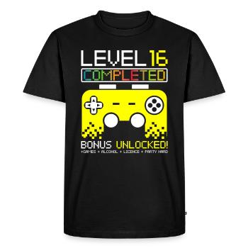 T-shirt cadeau de jeu Gamer 16e anniversaire - T-shirt Premium bio Homme - noir - Devant - Nico (187cm)