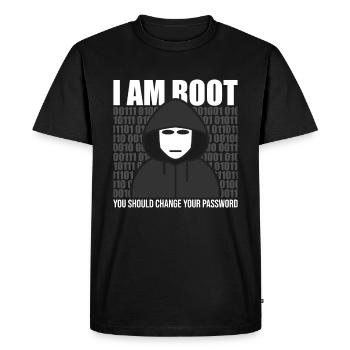 Root hacker IT programmer computer science - Men's Premium Organic T-Shirt - black - Front - Nico (187cm)