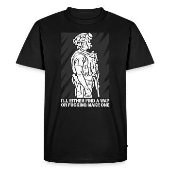 Bundeswehr Spezial Kommando Shirt Retro - Männer Premium Bio T-Shirt - Schwarz - Vorne - Nico (187cm)