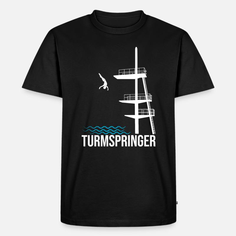 Turmspringer Sprungturm Tricks Turmspringen - Männer Premium Bio T-Shirt - Schwarz