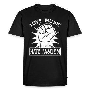 Antifa anti racisme - T-shirt Premium bio Homme - noir - Devant - Nico (187cm)