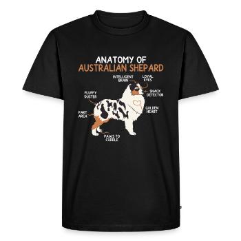 Anatomy Australian Shepard Dog Gift - Men's Premium Organic T-Shirt - black - Front - Nico (187cm)