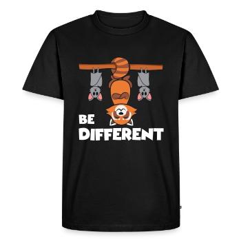 Kawaii Red Panda Be Different - T-shirt Premium bio Homme - noir - Devant - Nico (187cm)