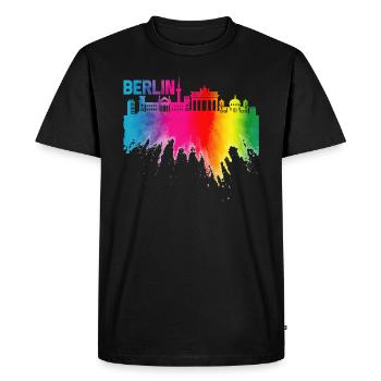 Berlin - T-shirt Premium bio Homme - noir - Devant - Nico (187cm)