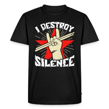 Drummer Drummer Sticks & Drums - Men's Premium Organic T-Shirt - black - Front - Nico (187cm)