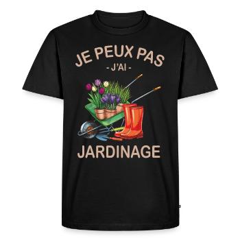 Je Peux Pas J'ai Jardinage - T-shirt Premium bio Homme - noir - Devant - Nico (187cm)