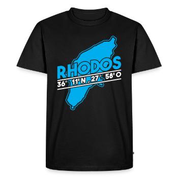 Rhodes cadeau Grèce - T-shirt Premium bio Homme - noir - Devant - Nico (187cm)