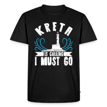 Crète îlot grec - T-shirt Premium bio Homme - noir - Devant - Nico (187cm)