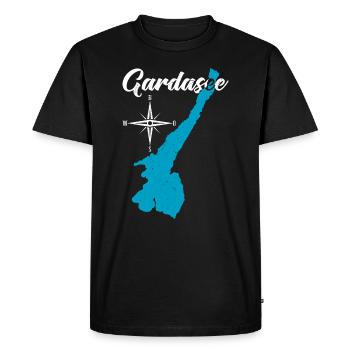 Lac de Garde Destination - T-shirt Premium bio Homme - noir - Devant - Nico (187cm)
