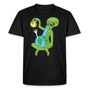 Alien Smoking - T-shirt Premium bio Homme - noir - Devant - Nico (187cm)