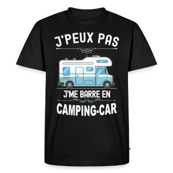 Je me Barre en Camping-car pour vivre le bonheur - T-shirt Premium bio Homme - noir - Devant - Nico (187cm)
