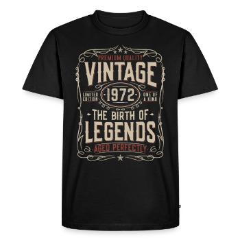 1972 Vintage Born Legends Vintage Birthday - Men's Premium Organic T-Shirt - black - Front - Nico (187cm)