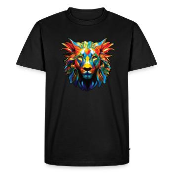 Lion, Tête de Lion, Animal, Afrique, Roi - T-shirt Premium bio Homme - noir - Devant - Nico (187cm)