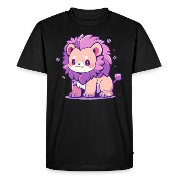 Mignon Chibi Lion Mignon Dessin Animé Design - T-shirt Premium bio Homme - noir - Devant - Nico (187cm)