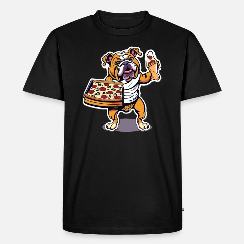 Pizza - Männer Premium Bio T-Shirt - Schwarz