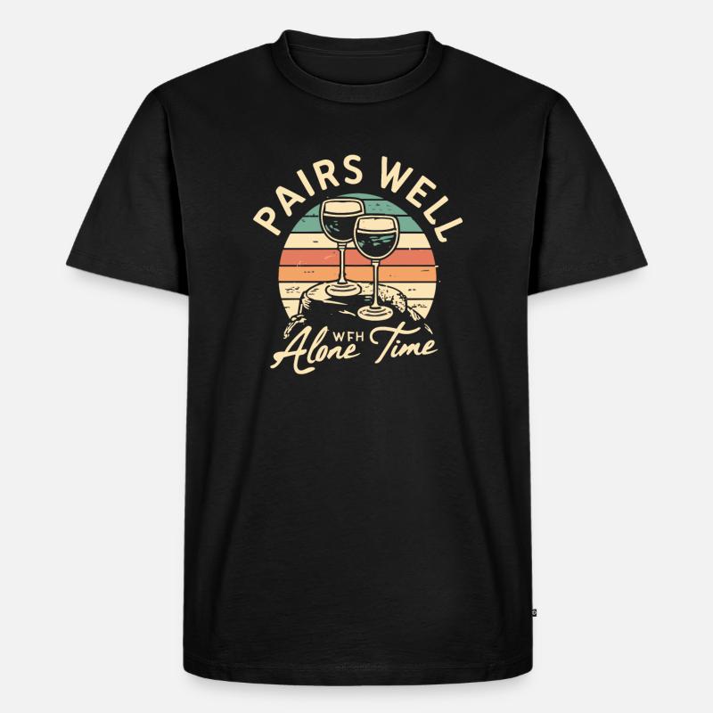 Wein - Männer Premium Bio T-Shirt - Schwarz