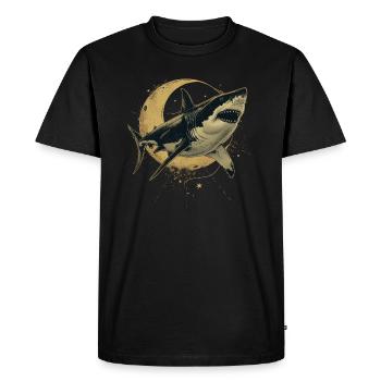 Moon shark - Men's Premium Organic T-Shirt - black - Front - Nico (187cm)