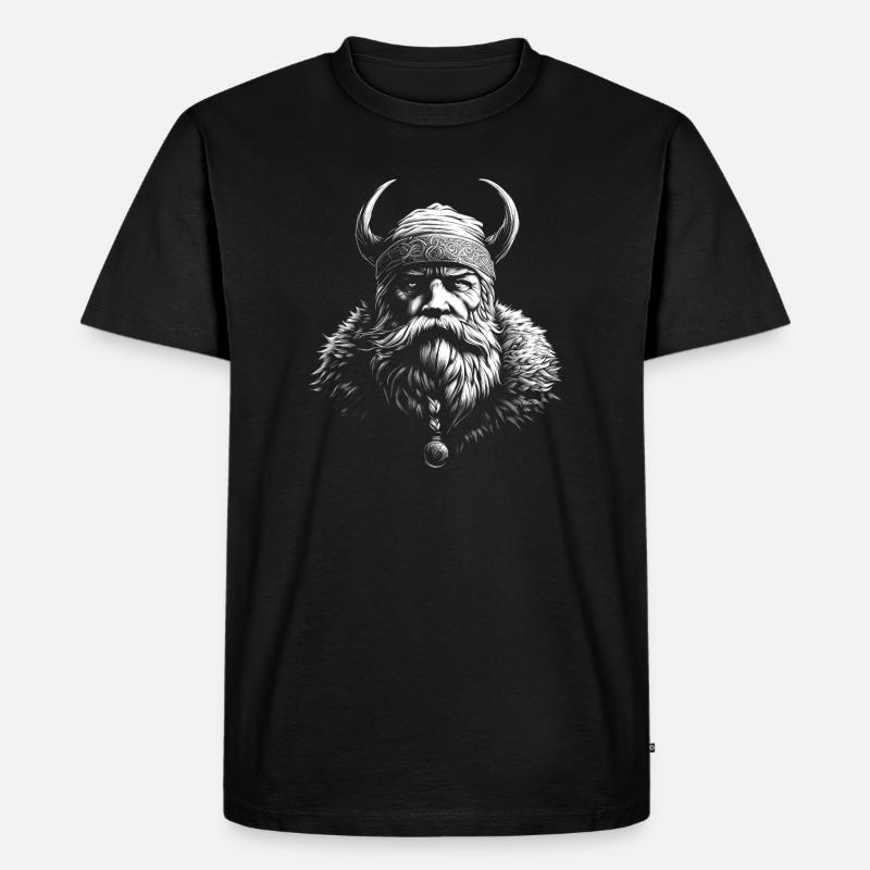 Wikinger - Männer Premium Bio T-Shirt - Schwarz