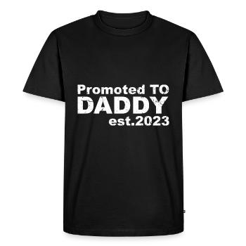 Promoted to father in 2023 - Men's Premium Organic T-Shirt - black - Front - Nico (187cm)