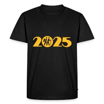Hiking 2025, Camino, Pilgrimage, Way of St. James - Men's Premium Organic T-Shirt - black - Front - Nico (187cm)