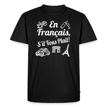 En Francais s'il vous plait! - T-shirt Premium bio Homme - noir - Devant - Nico (187cm)