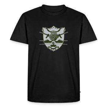 militaire - T-shirt Premium bio Homme - noir - Devant - Nico (187cm)