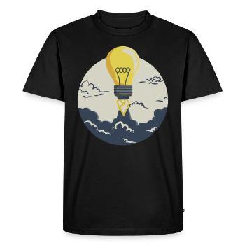 Fusée à ampoule, pour les entrepreneurs et les startups - T-shirt Premium bio Homme - noir - Devant - Nico (187cm)