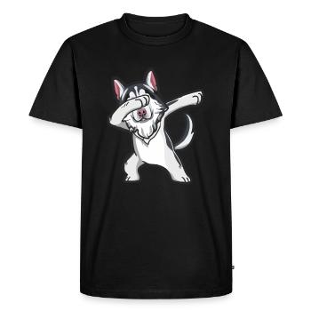 Husky tamponnant - T-shirt Premium bio Homme - noir - Devant - Nico (187cm)