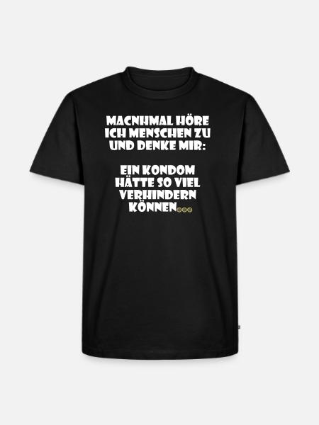 Stupid people condom design - Men's Premium Organic T-Shirt - black