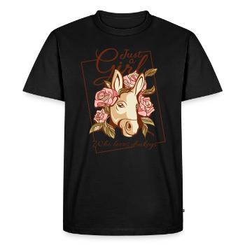 Âne Mulet Muli Fleurs Filles Burro Cadeau - T-shirt Premium bio Homme - noir - Devant - Nico (187cm)