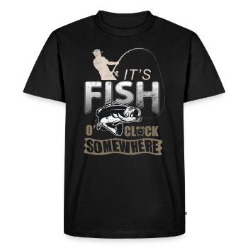 Pêche pêcheur chemise pêcheur sport pêcheur disant - T-shirt Premium bio Homme - noir - Devant - Nico (187cm)