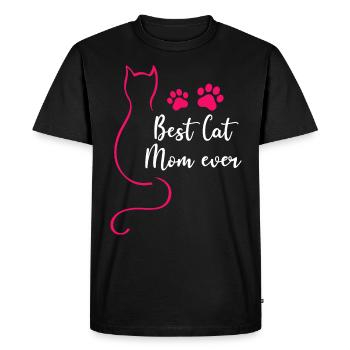 Best Cat Mom Ever Women Pink Kitten Lover - Men's Premium Organic T-Shirt - black - Front - Nico (187cm)