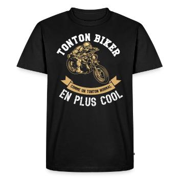 tonton biker - T-shirt Premium bio Homme - noir - Devant - Nico (187cm)