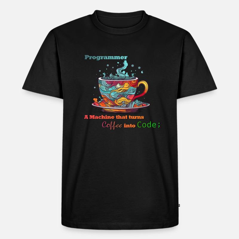 Programmer - Coffee into Code - Men's Premium Organic T-Shirt - black