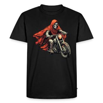 Skeleton on a motorcycle - Men's Premium Organic T-Shirt - black - Front - Nico (187cm)