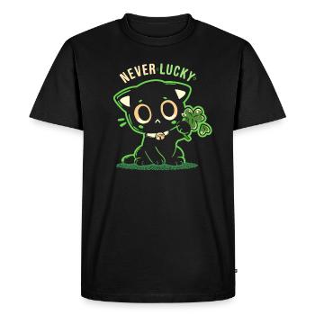 Jamais chanceux - T-shirt Premium bio Homme - noir - Devant - Nico (187cm)