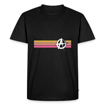 Anarchiste Anarchisme Anarchie Rayures Rayures - T-shirt Premium bio Homme - noir - Devant - Nico (187cm)