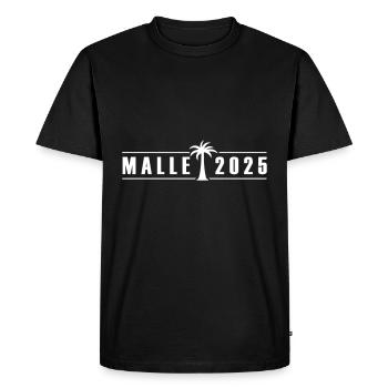Malle 2025 Palmier - T-shirt Premium bio Homme - noir - Devant - Nico (187cm)