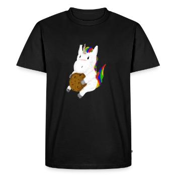 Cookie de licorne - T-shirt Premium bio Homme - noir - Devant - Nico (187cm)